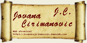 Jovana Ćirimanović vizit kartica